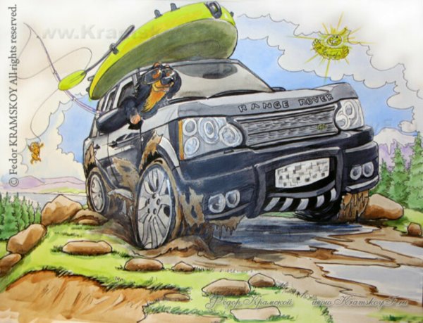 Шарж Рендж Ровер Дискавери