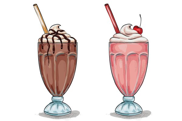 Шоколадный коктейль нарисовать