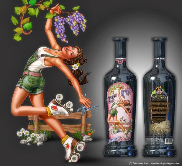 Винные этикетки с девушками