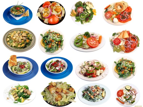 Блюда на прозрачном фоне