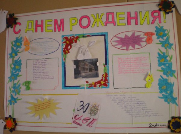 Стенгазета ко Дню юбилея школы оформление