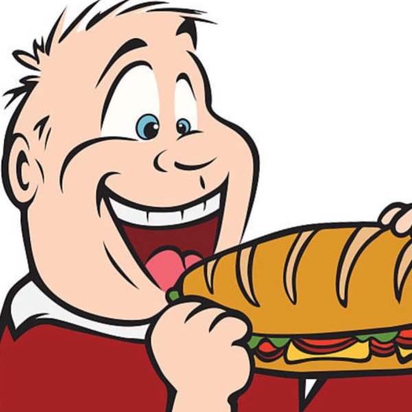 Мультяшный человек ест