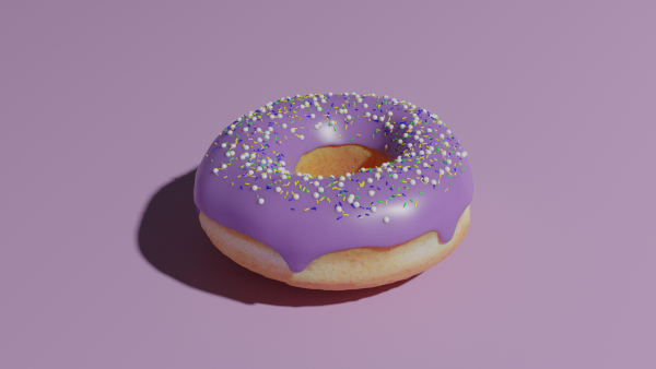 Пончик в блендер 3д