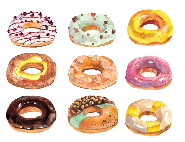 Watercolor пончик