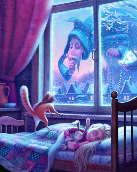 Ночные уютные иллюстрации