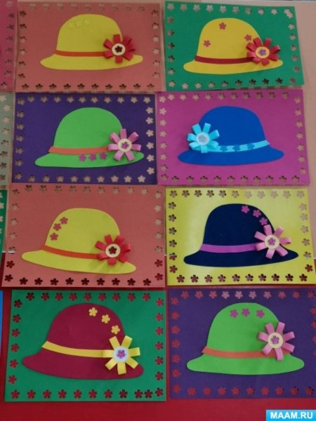 Шляпка аппликация в детском саду в старшей группе
