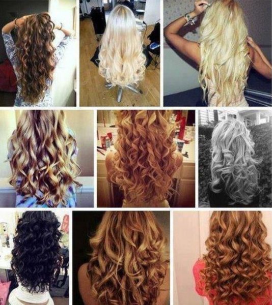 Кудри на длинные волосы плойкой