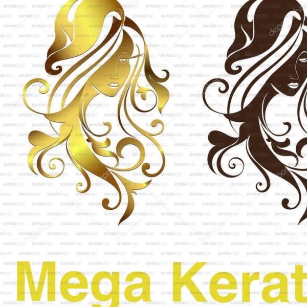 Золотой силуэт девушки с прической