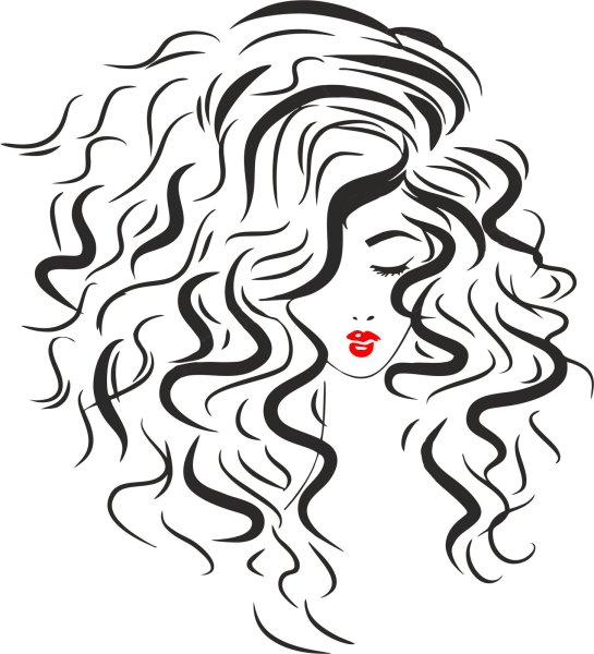 Силуэт девушки с волосами