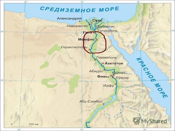 Луксор на карте Египта