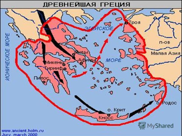 Карта древней Греции 3 век до н э