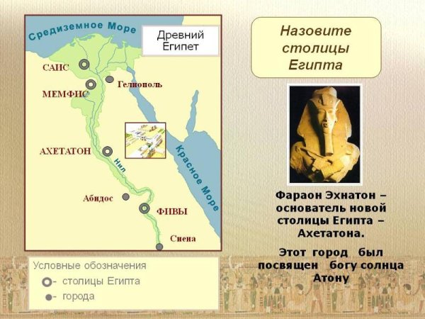 Столицы древнего Египта на карте
