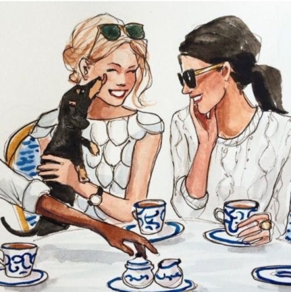 Подруги иллюстрация