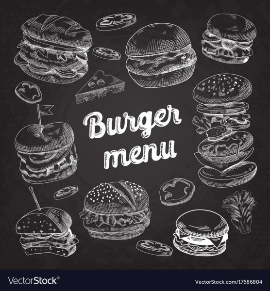 Бургер на меловой доске