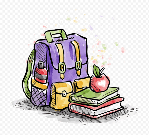 Школьные предметы акварель