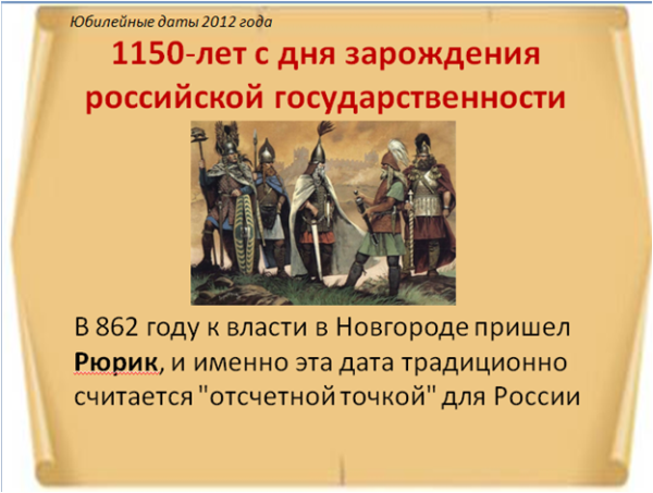 День зарождения Российской государственности