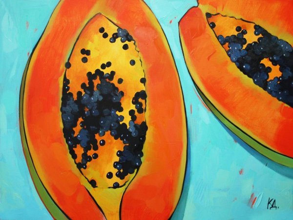 Папайя маслом на холсте