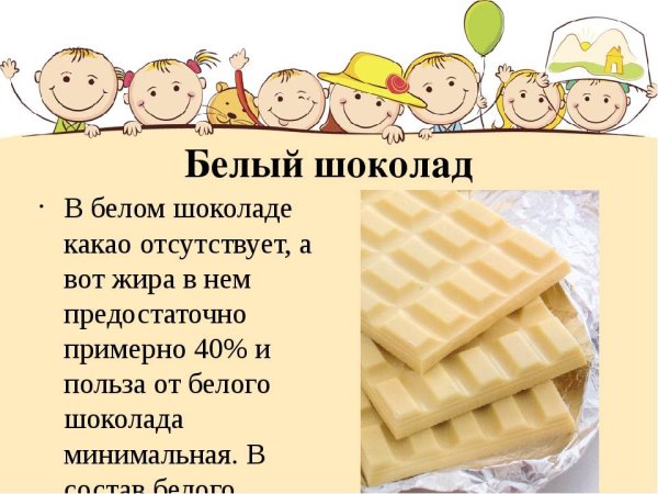 Польза белого шоколада