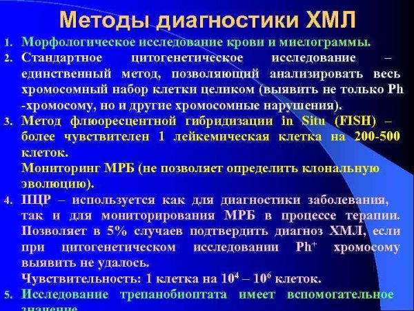 Дополнительные обследования при хроническом миелолейкозе