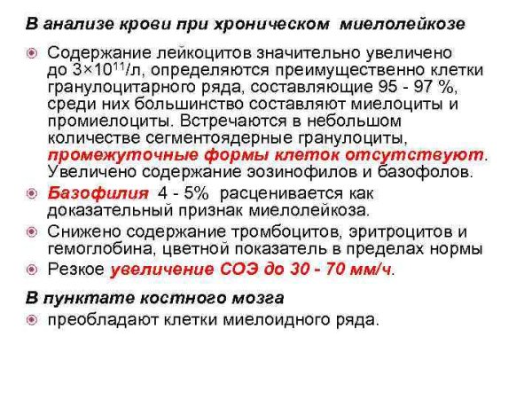 Миелобластный лейкоз анализ крови показатели