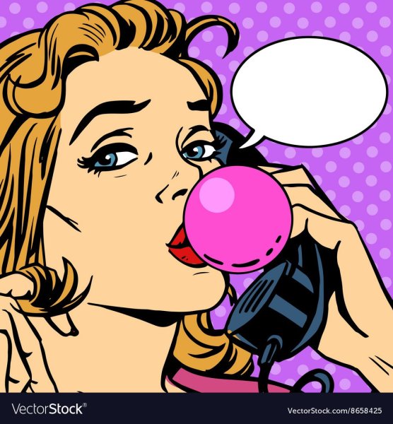 Поп арт жвачка пузырь