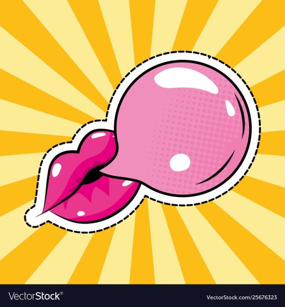 Губы с жвачкой поп арт