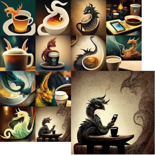 Дракон с кофе
