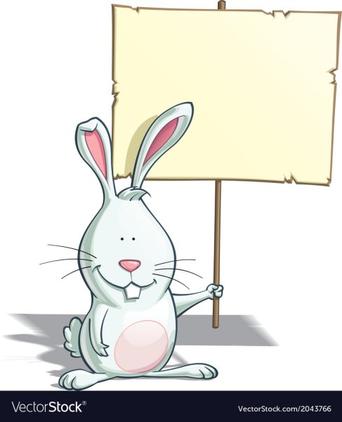 Зайчик с табличкой