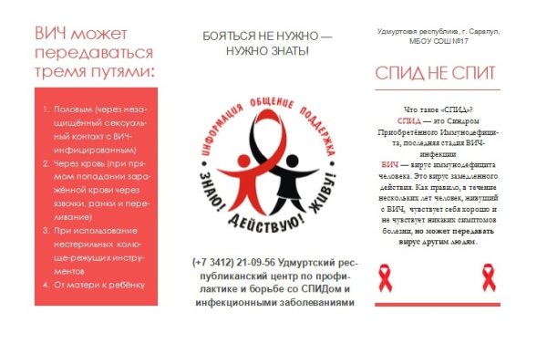Буклет против ВИЧ инфекции