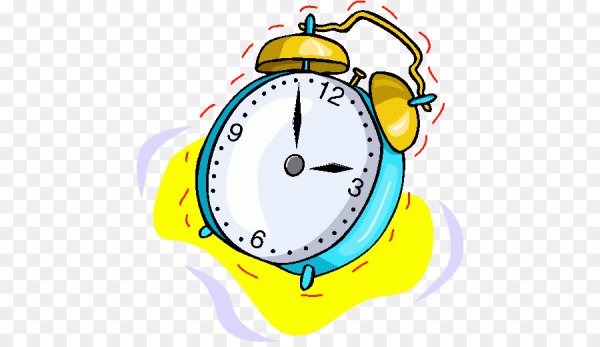 Веселый будильник на прозрачном фоне