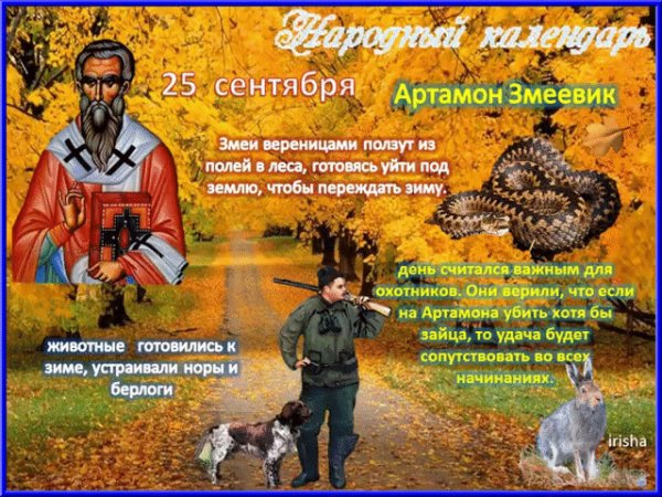 Артамон змеевик 25 сентября
