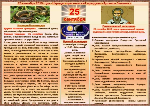 25 Сентября приметы