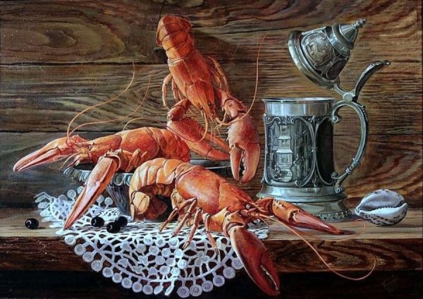 Натюрморт с морепродуктами
