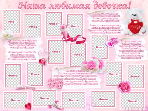 Плакат на день рождения девочке