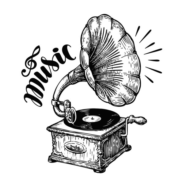 Патефон рисунок