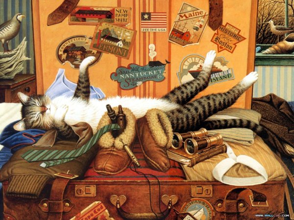 Художник Charles Wysocki коты