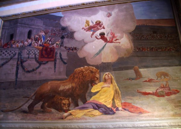 Картина на съедении львам