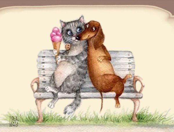 Смешная такса рисунок