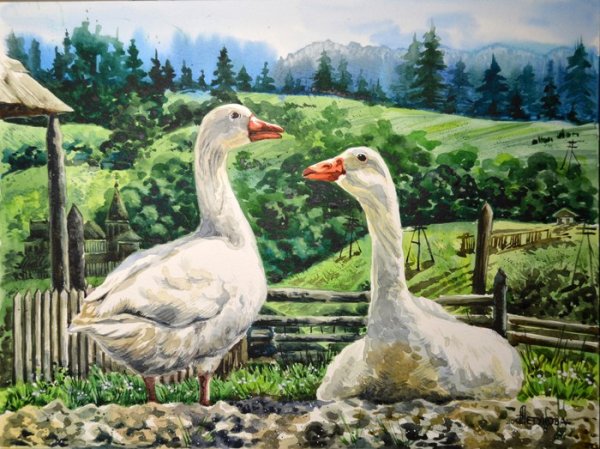Художник Анна Петунова Гусь