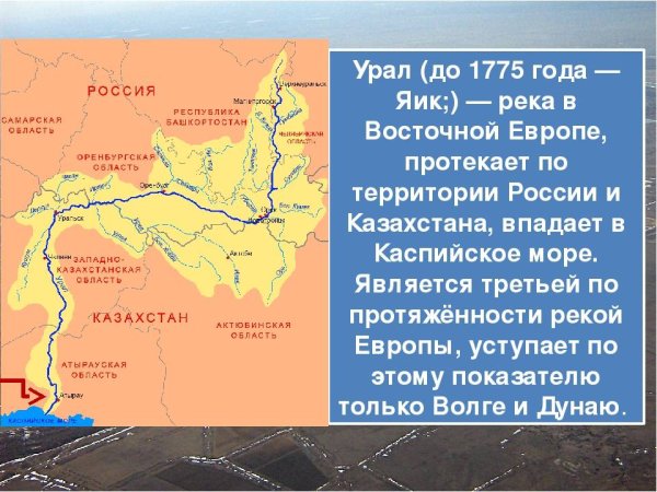 Река Урал Исток м Устье