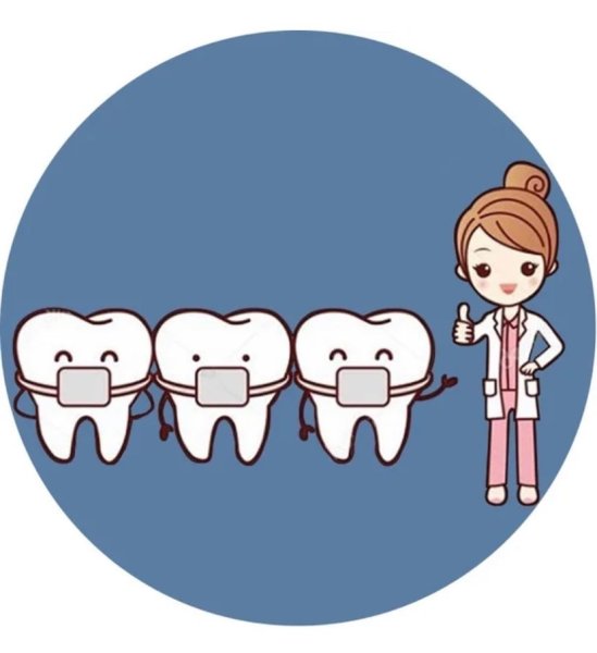 Мультяшные зубы с брекетами