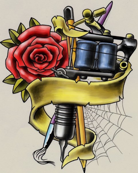 Эскиз тату машинки Олд скул