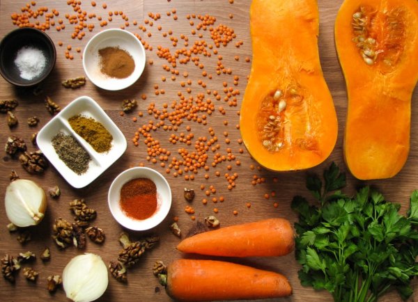 Ингредиенты для тыквенного супа