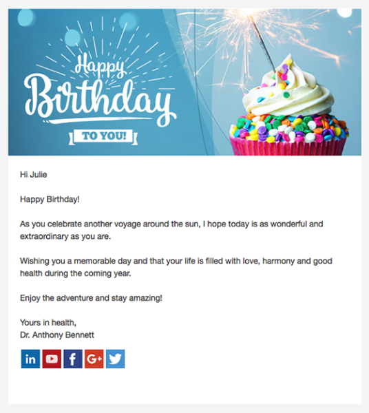 С днём рождения емайл