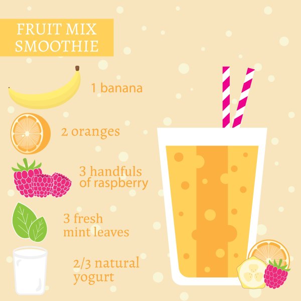 Готовый макет на смузи коктейль