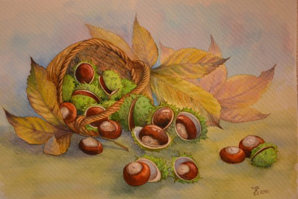Натюрморт с каштанами