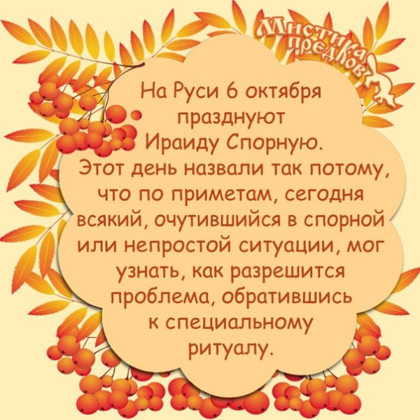 Ираида спорная 6 октября