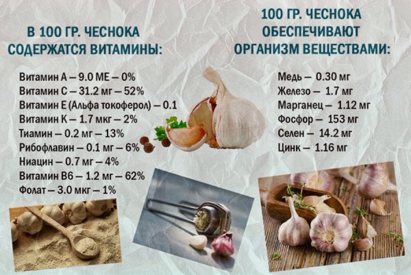 Чеснок состав витаминов и микроэлементов