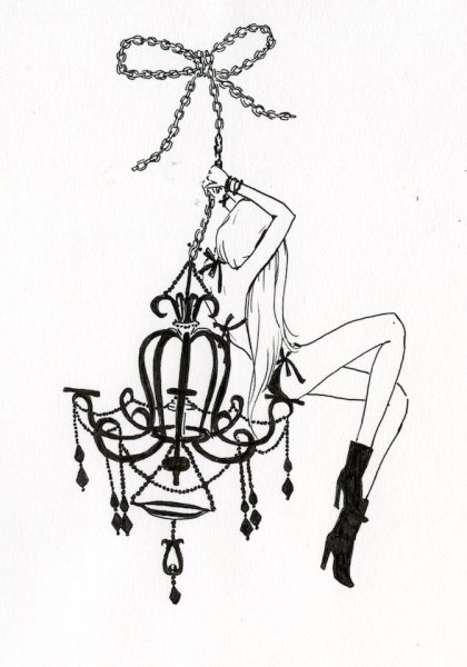 Девушка с люстрой