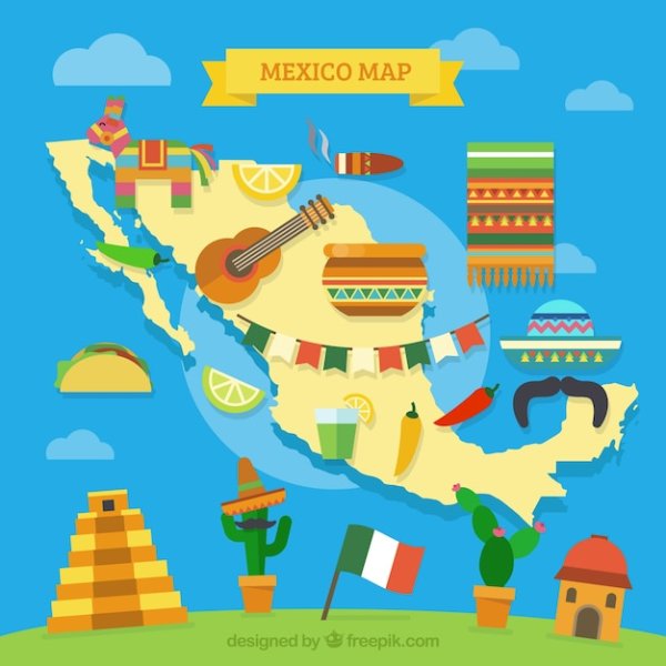 Достопримечательности Мексики на карте